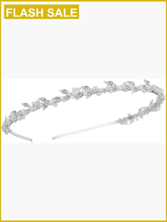 Rhinestone Pearl Crystal Tiara Headband Wedding Hair Accessory main image 5